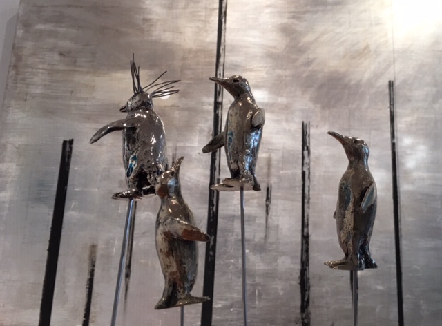 Silver bronze Penguins