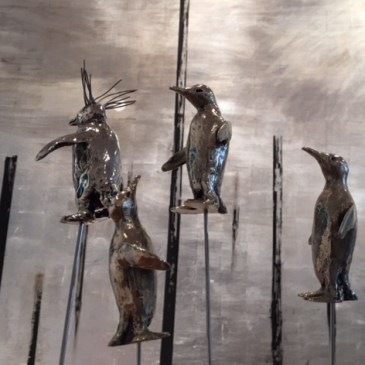 Silver bronze Penguins